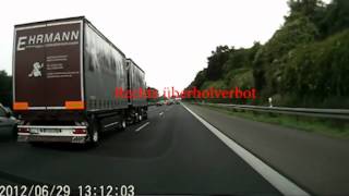 Autobahn Rechts überholen nicht erlaubt [upl. by Gilly]