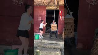 New manual spin dryer rural funny video My rural life Funny brother Tianlang team Silly and swee [upl. by Enyamrahs729]