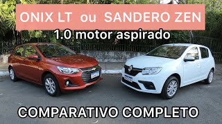 ONIX LT OU SANDERO ZEN 10 2020 comparativo preço consumo motores e revisões [upl. by Aztirak]