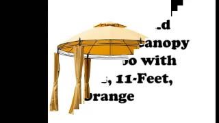 Outsunny Round Outdoor Patio Canopy Party Gazebo with Curtains 11 Feet Orange [upl. by Reckford]