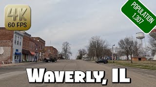 Driving Around Small Town Waverly IL in 4k Video [upl. by Leryt]