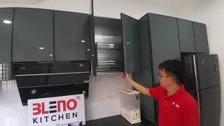 BLENO Aluminium Kitchen Cabinet With Black Quartz Stone Kluang [upl. by Olli]