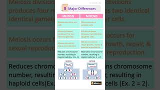 Difference between mitosis and meiosis neet biology [upl. by Gerald284]