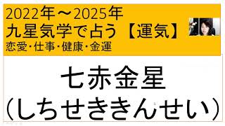 七赤金星2022年2023年2024年2025年【九星気学の運気】年運•運勢•調べ方 [upl. by Marlyn]