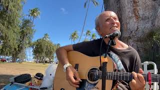 Snowbird Anne Murray solo cover in the park [upl. by Nabala681]