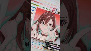 Drawing Momo from Dandadan 👽🎀 art dandadan anime ダンダダン [upl. by Sender]