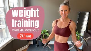 WEIGHT TRAINING women at home over 40 20min FB16 [upl. by Crofoot]