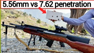 Penetration power USA M16 vs Russian SKS556 vs 762 Penetration [upl. by Farl]