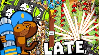 DARTLING GUNNER LATE GAME in Bloons TD Battles [upl. by Ayocat]