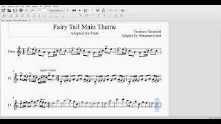 Fairy Tail Main Theme  Flute Sheet Music [upl. by Severen673]