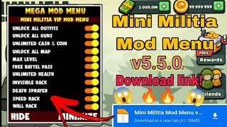 Mini Militia Mod Menu v550  Mini Militia Hack Mod Download Link  Mini Militia Hack [upl. by Stoecker]