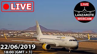 Lanzarote Webcam  22062019 Live Event from south runway of Lanzarote Airport [upl. by Nirrek]