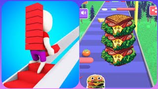 Lovely Game Bridge Race 3D vs Sandwich run 3D🛑⚫️🟣Big Levels Android iOS Gameplay HT3B [upl. by Chan]