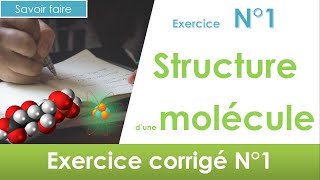 Structure molécule en 3 minutes exercice corrigé N°1 🧪  chimie collège niveau 3ème et [upl. by Naneek]