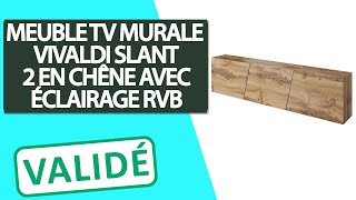 Avis Meuble TV Murale en chêne avec Éclairage RVB Vivaldi Slant 2 [upl. by Rudd916]