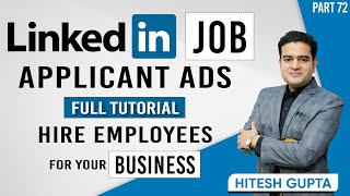 LinkedIn Job Applicants Ads  How to create Job Ads on LinkedIn  LinkedIn Recruitment Ads [upl. by Ltihcox358]