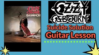 Suicide Solution Ozzy Randy Rhoads Guitar Lesson  RiffsChordsFills [upl. by Eatnuhs]