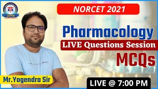 Pharmacology Special class LIVE at 700 PM for NORCET 2021 By Mr Yogendra Sir [upl. by Piane658]