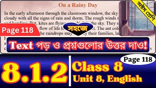 Class 8 English Chapter 812 Page 118  On a Rainy Day  Life in the Woods Page 118 Question Answer [upl. by Schnurr]