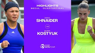 Diana Shnaider vs Marta Kostyuk  2024 Seoul Quarterfinal  WTA Match Highlights [upl. by Bernette815]