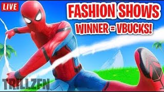 REAL FORTNITE FASHION SHOW amp HIDE amp SEEK LIVE 1 WIN  2500 VBUCKS CUSTOM MATCHMAKING fashionshow [upl. by Adniram53]