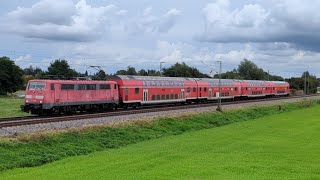 BR111er mit Dostos als Ersatzzüge für die 440er auf dem RB74 zwischen München und Buchloe [upl. by Aksel]