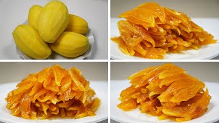 Dried Mango Snacks  How to Preserve Mangoes for Long Time Storage  Relaxing sound of Cooking [upl. by Oryaj433]