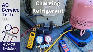 Charging R410A Refrigerant into an Air Conditioner Pressures Temps Tips [upl. by Esilahc]