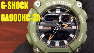 Casio GShock Digital Analog Military Style GA900 Watch GA900HC3A [upl. by Avik]