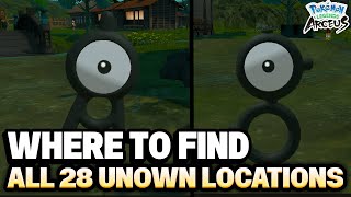 ALL 28 Unown LOCATIONS IN POKEMON LEGENDS ARCEUS Location Guide [upl. by Ennyl]