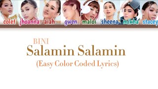 BINI  Salamin Salamin Easy Color Coded Lyrics [upl. by Hilton]