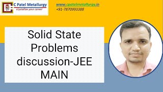 Solid State Problems discussionJEE MAIN [upl. by Shelia572]