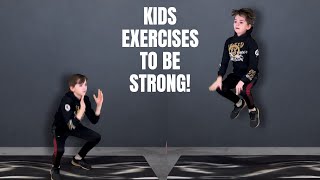 Exercises For Kids To Get STRONGER STRONG KIDS WORKOUT [upl. by Popele]