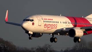 Air India Express Boeing 7378HG VTAYC  PatolaShawl Livery  landing at Birmingham Airport [upl. by Conway]