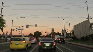 Fullerton street scene at dusk  California United States 4K [upl. by Moorish]