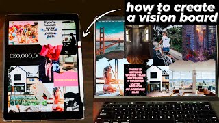 How To Make a Digital Vision Board for FREE on Canva that actually works 2023  Law of attraction [upl. by Oniliuqnart]