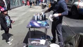 Spray paint artist  Times Square NYC [upl. by Adrian]