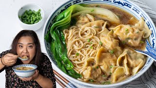 Easy Homemade Wonton Noodle Soup [upl. by Nitsraek]