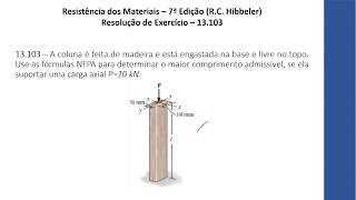 Exercício 13103  Resistência dos Materiais  7ª Ed Hibbeler [upl. by Flieger]