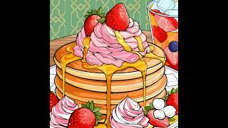 Layered cake with strawberry on top coloringbynumber colorbynumber yummyfood cake hotcakes [upl. by Trilbie]