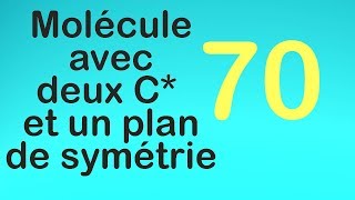 703éme cas Molécule avec deuc carbones asymétrique présentant un plan de symétrie [upl. by Noreht]