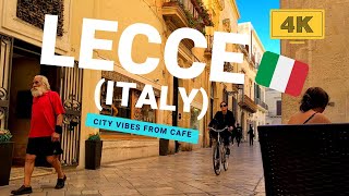 Lecce Italy city vibes from Cafe  5 min 4k [upl. by Alisun]