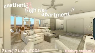 ♡ aesthetic high rise apartment  200k no large plot  bloxburg speedbuild ♡ [upl. by Aphra809]