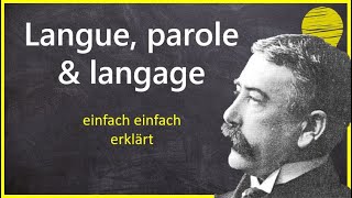 De Saussure langue parole amp langage  Grundwissen der Linguistik [upl. by Aevin]