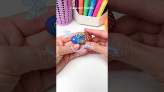 Creative Art Tutorial with rock and acrylic markers 🌈 shorts [upl. by Naesyar]