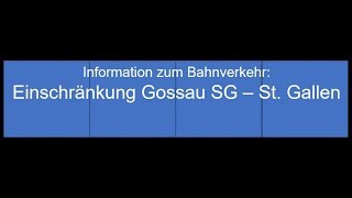 SBB Ansage Störung Gossau SG  St Gallen [upl. by Meta528]