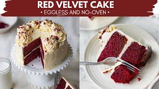 RED VELVET CAKE  EGGLESS NOOVEN  एग्ग्लेस्स रेड वेलवेत केक बिना ओवेन के with English Subtitles [upl. by Geoff]