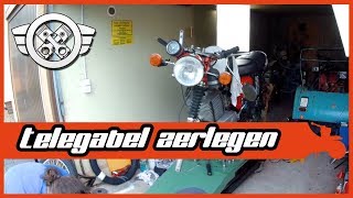 MZ TS 250  Telegabel zerlegen  Kette anbauen [upl. by Oijimer]