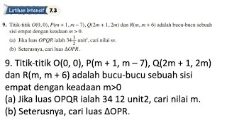 Latihan Intensif 73 No 9  Bab 7 Geometri koordinat  73 Luas poligon  Matematik Tambahan [upl. by Mufinella30]