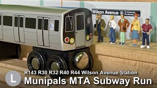 Munipals MTA R143 Wilson Avenue Subway Run  Train Of Many Metal Parade R30 R32 R40 R44Trainman6000 [upl. by Lasyrc]